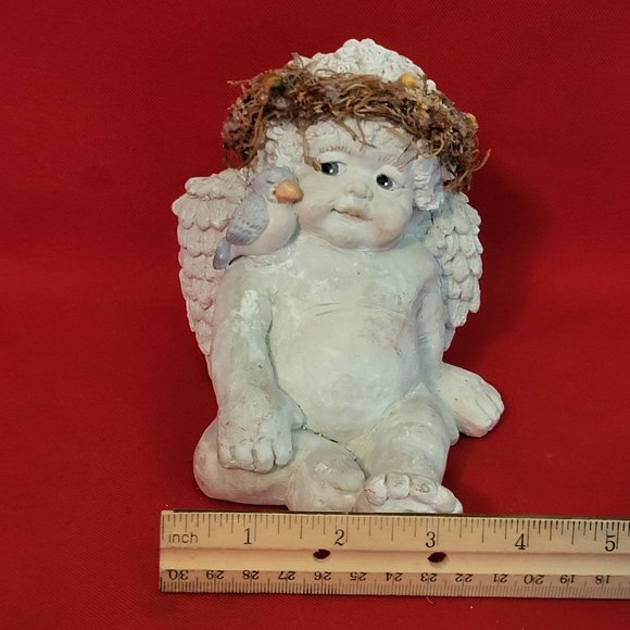Vintage Cherub Angel & Bluebird Figurine - Picture 10 of 13